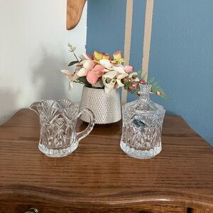 Vintage Crystal Cream & Sugar Set